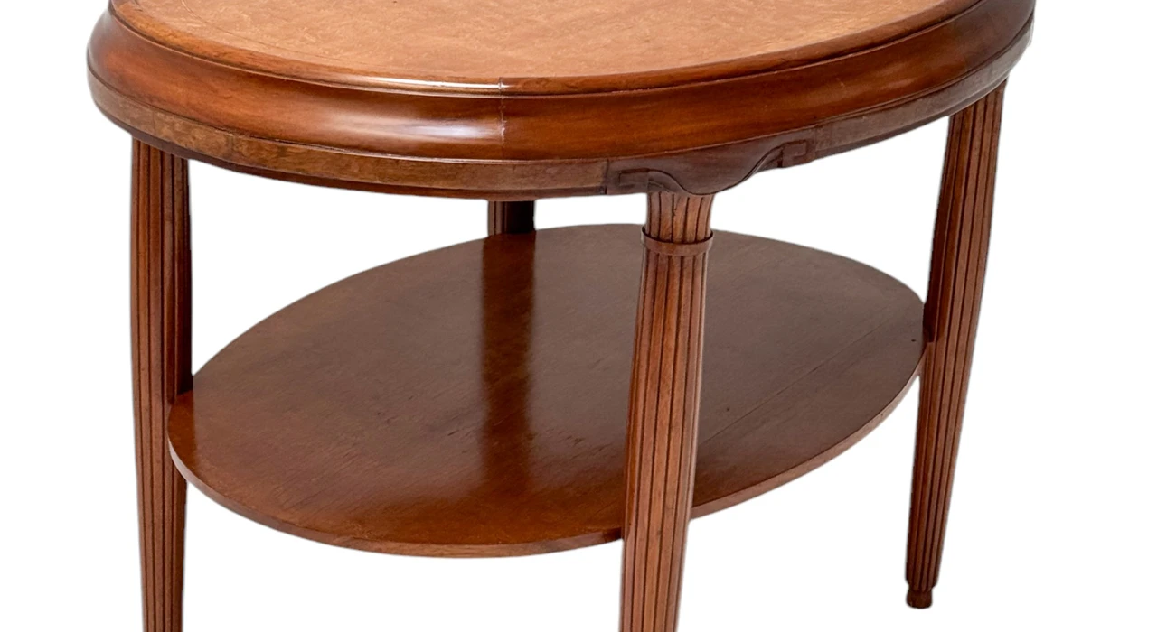 French Art Deco Walnut Center Table, 1930s